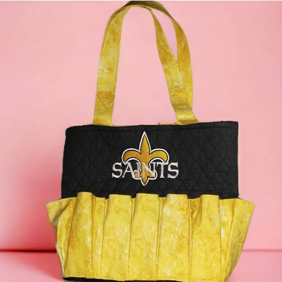 Hand crafted by ME Fleur-de-lis Bingo Makeup Bag for 12 exterior bush or dauber - Picture 6 of 6